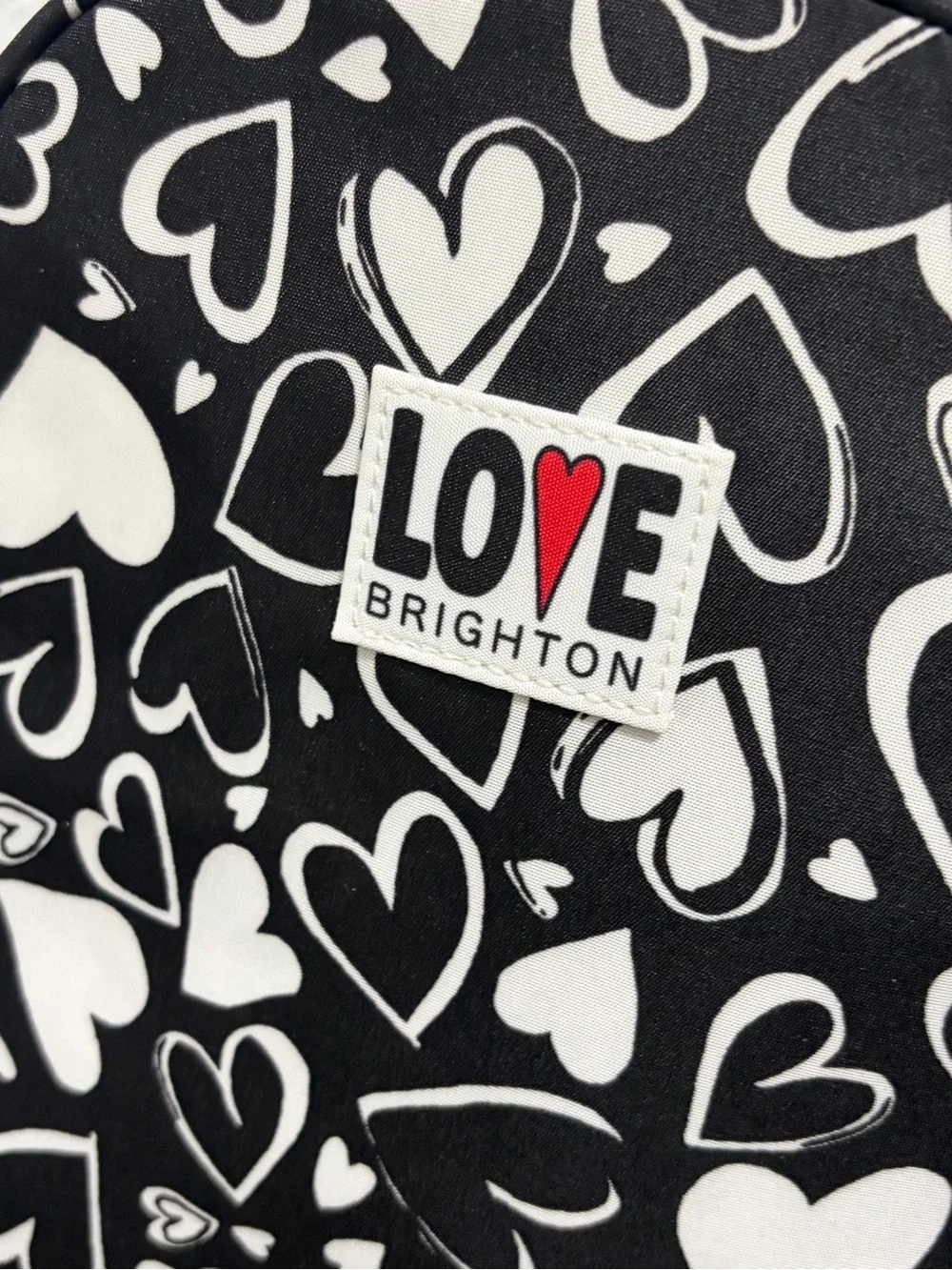 Brighton Heart Pattern Black & White Small Backpack - NWOT